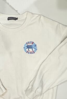 Palm Beach White Crewneck Pullover Sweatshirt Graphic Logo Long Sleeve Size L